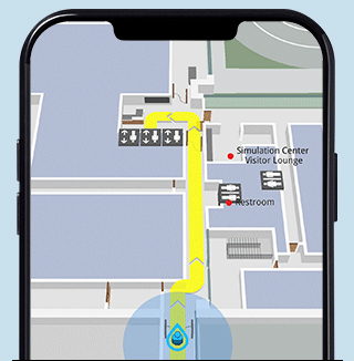 Wayfinding assistance on the UTSWMyCare app.