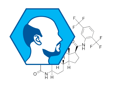 Silhouette of a man's profile with molecular structure overlay