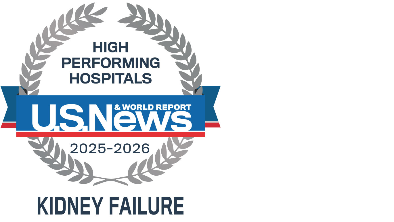 U.S. News & World Report High Performing Hospitals for kidney failure