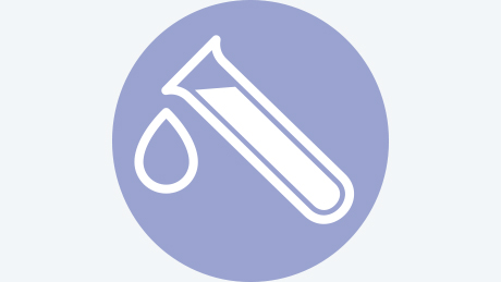 Icon of a test tube with a drop of liquid.