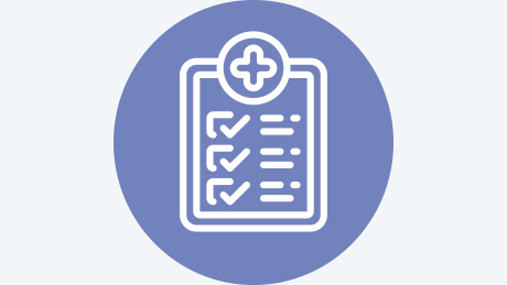 Icon of a clipboard.