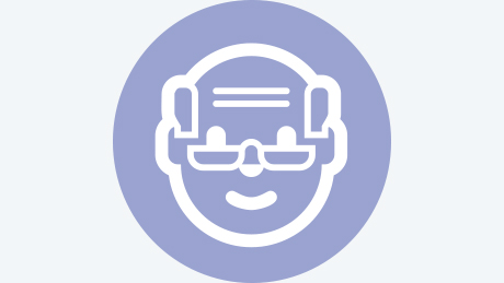 Icon of an older man's face with glasses.