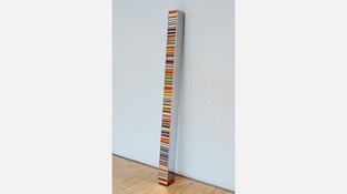 Abstract vertical dimensional colored rectangle art