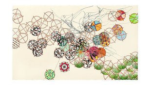 Woodblock print abstract art