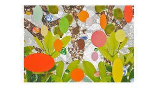 Abstract plants and shapes silkscreen