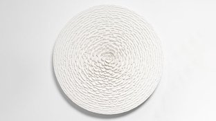 Abstract white concentric rings art