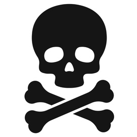 Icon of skull and crossbones.