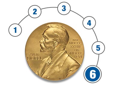 Gold Nobel Prize medal