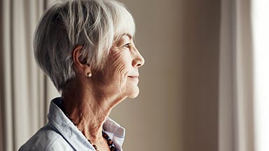profile of an elderly woman