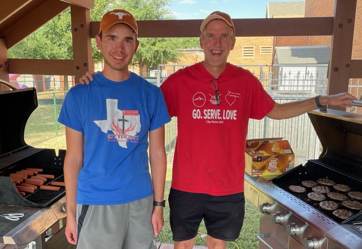 Tyler Wilkins (left) with his father, Craig Wilkins, had frequent epileptic seizures for several years that no medication combination could effectively treat. Since his LITT procedure in April 2023, he says he's felt great and has been able to move on with his life. (Photo courtesy of Wilkins family)