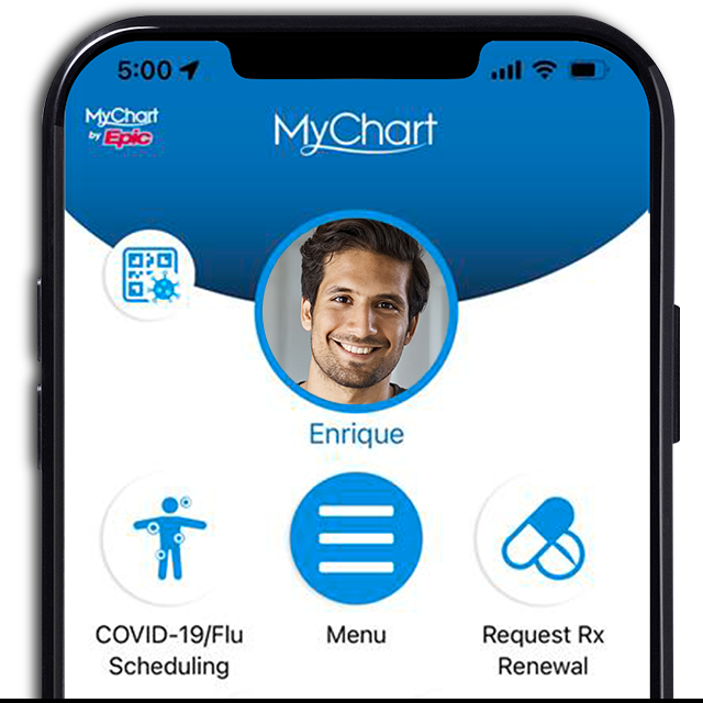 MyChart, an electronic patient portal, displayed on the UTSWMyCare app.