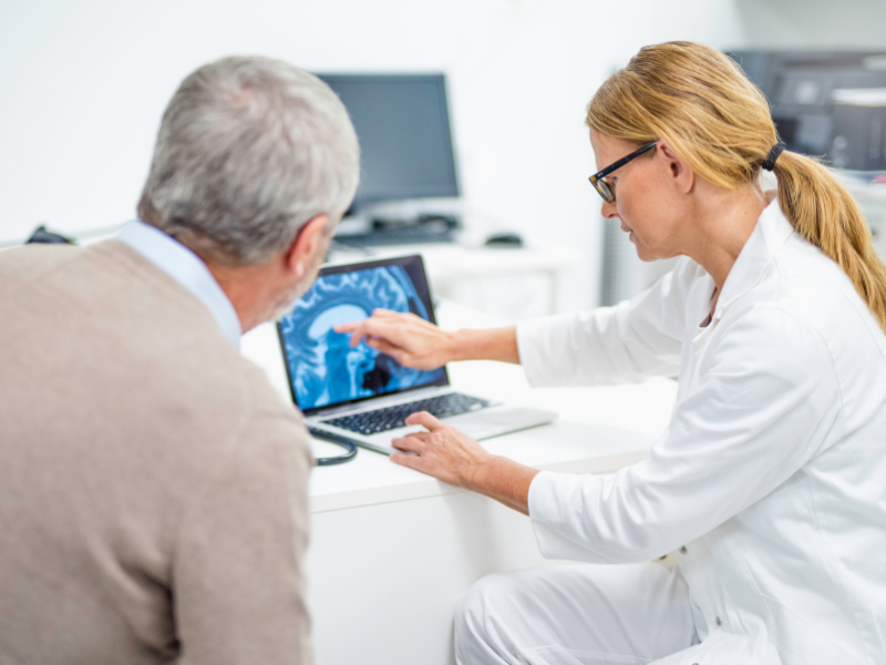 Doctor and patient consult