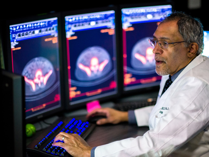 Doctor reviewing patient scans